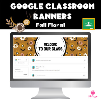 Preview of Google Classroom Headers | Fall Floral Banners