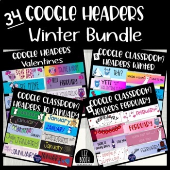 Preview of Google Classroom Headers MEGA Bundle 34 Different Headers