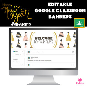 Preview of Google Classroom Headers | New Year Banners