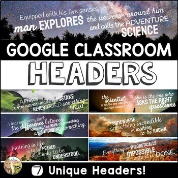 Preview of Google Classroom Headers Science