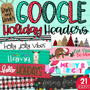 Preview of Christmas Holiday Google Classroom Headers