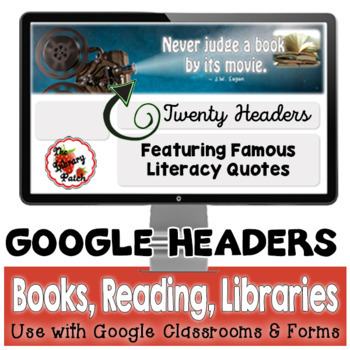 Preview of Google Classroom Headers for Libraries, Books, Reading