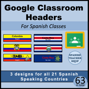Preview of Google Classroom Headers for Spanish Class
