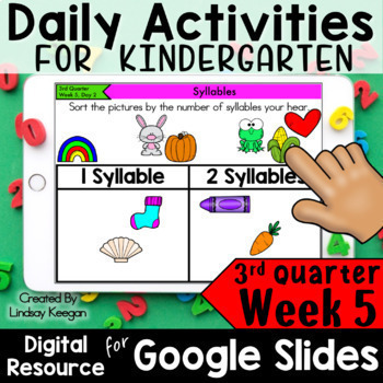 google classroom kindergarten daily activities 3rd quarter week 5