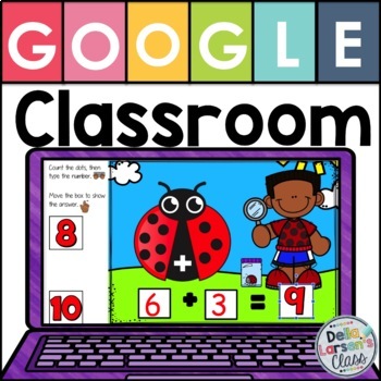 Preview of Google Classroom Ladybug Addition 1-10 with EASEL