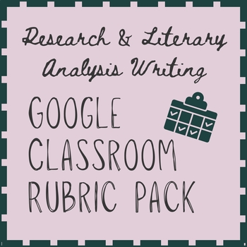 Preview of Google Classroom Literary Analysis/Research Rubric Pack