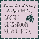 Google Classroom Literary Analysis/Research Rubric Pack