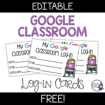 Google Classroom Login Cards - Freebie! - Trending Tech in Tennessee