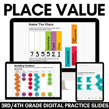 Preview of Place Value Activities 3rd & 4th Grade Digital Math Center Resource