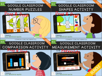 Preview of Google Classroom Math Bundle (K-1) DISTANCE LEARNING