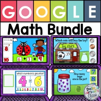 Preview of Google Classroom Math Bundle for Kindergarten
