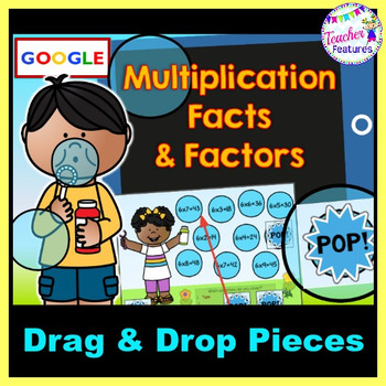 Preview of Google Classroom Math Multiplication Facts & Factors