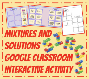 Preview of Google Classroom Mixtures and Solutions Science Interactive Activity