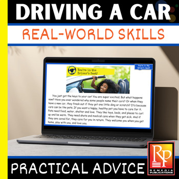 Preview of GOOGLE SLIDES: REAL WORLD SKILLS - DRIVING A CAR! Everyday Reading & Life Skills