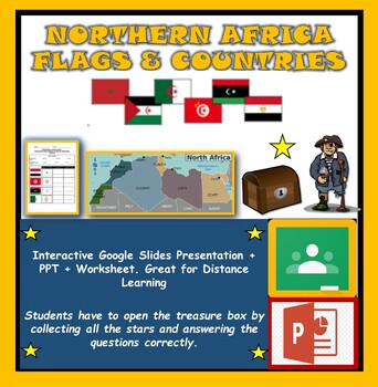 Preview of Google Classroom + PPT: Distance Learning: Northern Africa Countries & Flags