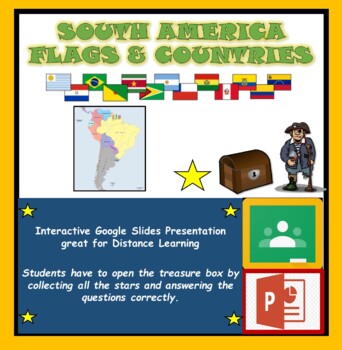 Preview of Google Classroom + PPT: Distance Learning: South America Countries & Flags