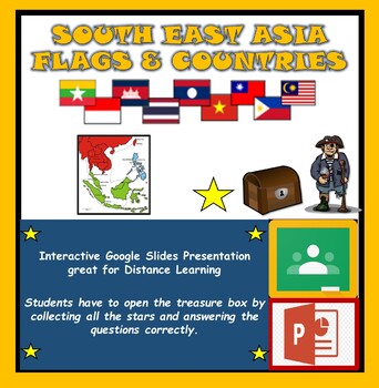 Preview of Google Classroom + PPT: Distance Learning: South-East Asia Countries & Flags