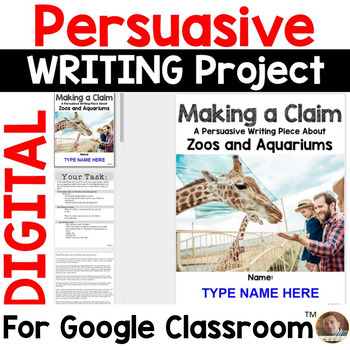 Preview of Persuasive Writing Project for Google Classroom: Animal Captivity