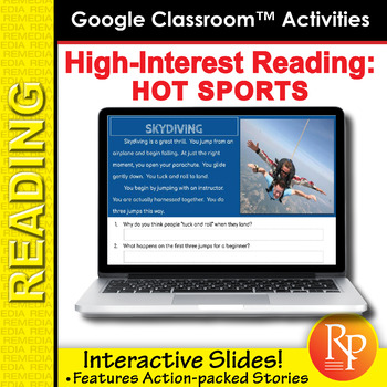 Preview of High Interest / Low Vocabulary Reading About HOT SPORTS!  GOOGLE Activities