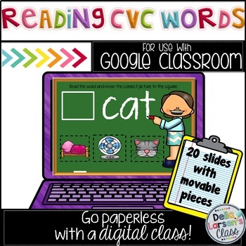 Preview of Google Classroom Reading CVC Words with EASEL Assessment
