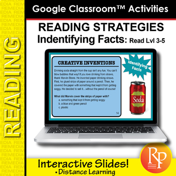 Preview of Finding Facts Reading Strategies Rdg Lvl 3-5 | Comprehension GOOGLE Activities