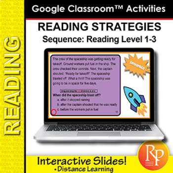 Preview of Google Classroom: Detecting Sequence - Reading Strategies | Distance Learning