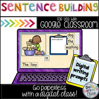 Preview of Google Classroom Sentence Building for Kindergarten