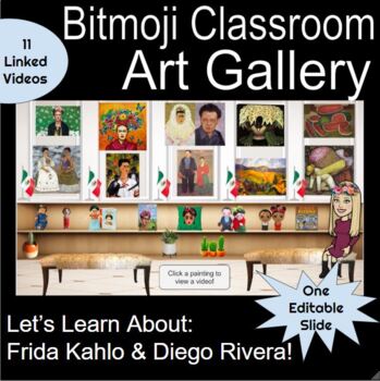 Preview of Google Classroom Slide- Frida Kahlo & Diego Rivera- (EDITABLE)