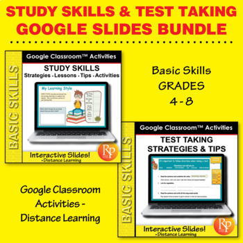 Preview of Test Taking Strategies & Study Skills Activitie - Google Slides Digital Resource