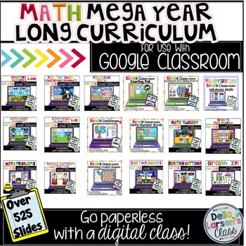 Preview of Google Classroom Kindergarten Math Mega BUNDLE