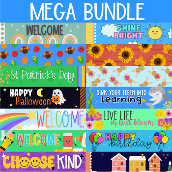 Preview of Animated Google Classroom headers banners MEGA BUNDLE for all year