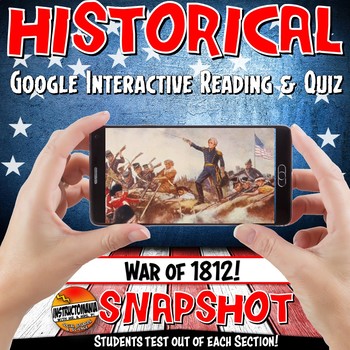 Preview of The War of 1812 Snapshot Digital Interactive Notebook Activity & Forms Quiz
