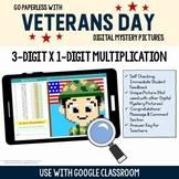Google Coloring 3 by 1-Digit Multiplication Veterans Day M