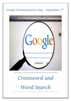 Preview of Google Commemoration Day September 7th Crossword Puzzle Word Search Bell Ringer