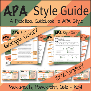 Preview of Google Digital | APA Format Style Guide | Guide, Worksheets, Presentation, etc.