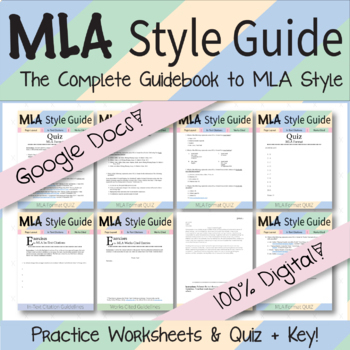 Preview of Google Digital | MLA Style Guide - Practice Worksheets & Quiz