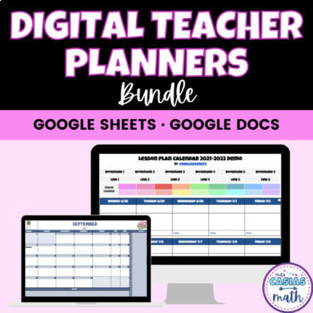 Preview of Google Digital Planners BUNDLE -  Docs Lesson Planner & Sheets Monthly Calendar