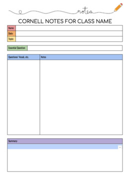 Google Doc Cornell Notes Template by Captivating History TPT