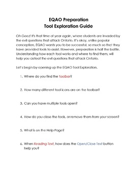 Preview of Google Doc - EQAO Preparation Tool Exploration Guide