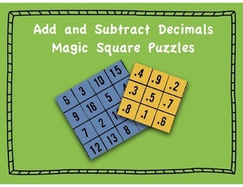 Preview of Google Doc Magic Square Challenge: Add and Subtract Decimals