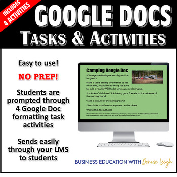 Preview of Google Docs 4 Lessons, Prompts, Tasks and Projects | Computer Application Class