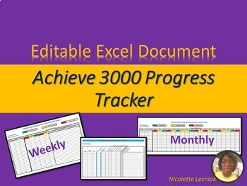 Preview of Google Docs: Achieve Reading Comprehension Data Progress Tracker