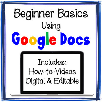 Preview of Google Docs Beginner Basics Activities & Mini Lessons Google Docs for Beginners