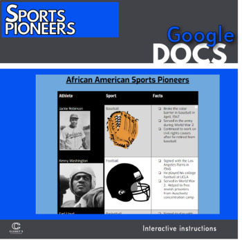 Preview of Google Docs - Black Sports Pioneers Research Activity (Distance Learning)