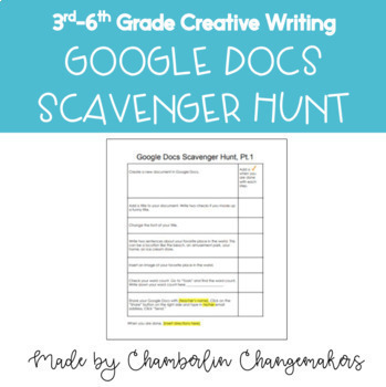 Google Docs Scavenger Hunt by Super Teacher Lady