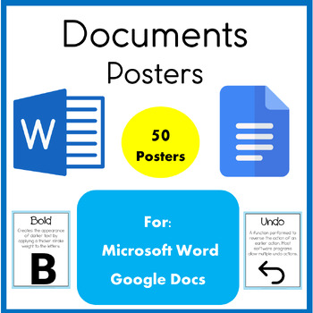 Preview of Google Docs Icons Posters | Microsoft Word Icons Posters | Icon Posters