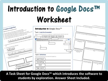 Preview of Beginners Introduction Worksheet for Google Docs™
