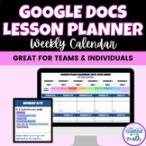Google Docs Lesson Plan Template Digital Calendar for Team