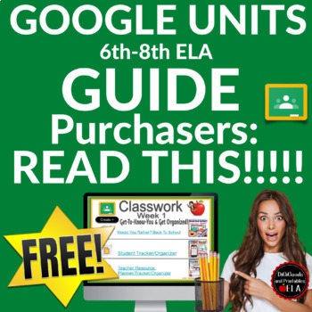 Preview of Google Docs Lesson Plan Templates Guide To Purchased Google Classroom Units FREE