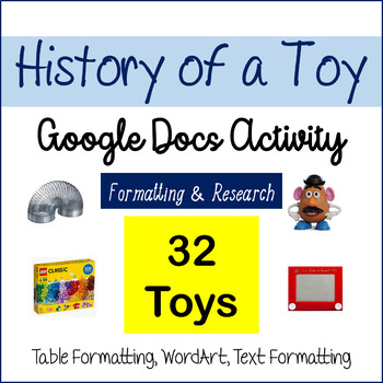 Preview of Google Docs Lessons - History of a Toy Digital Distance Learning